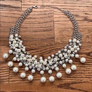 Faux Diamond & Pearl Necklace